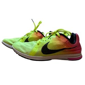 Nike Zoom Fly Men’s 8 Volt Neon Yellow Pink Running Shoes